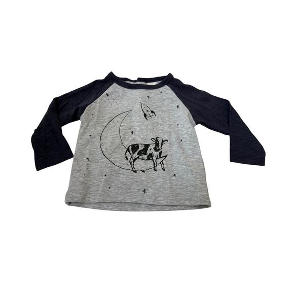 ettie + h Baby Grey Rockets Ruan Raglan Sleeve T-shirt Size 6-9 M - Picture 2 of 4